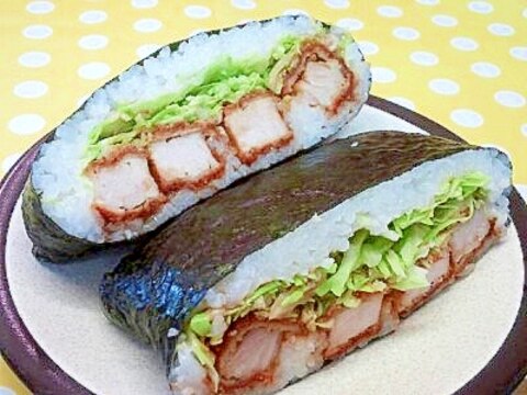 とんかつ&キャベツのおにぎらず